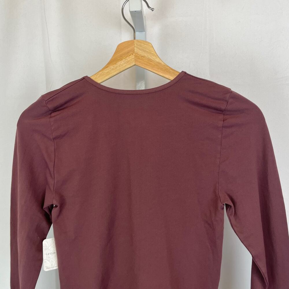 NWT FREE PEOPLE Intimately Makes Sense Top Keyhole Long Sleeve Purple Size M L - Picture 6 of 9